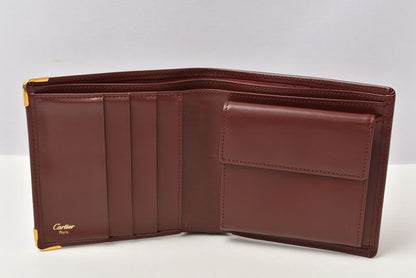 Cartier Fold Wallet Vintage Cartier Men's Wallet Must De Cartier Bordeaux