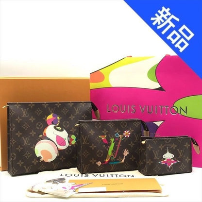 Louis Vuitton Takashi Murakami Collaboration Monogram Trio Poche Toilette Pouch