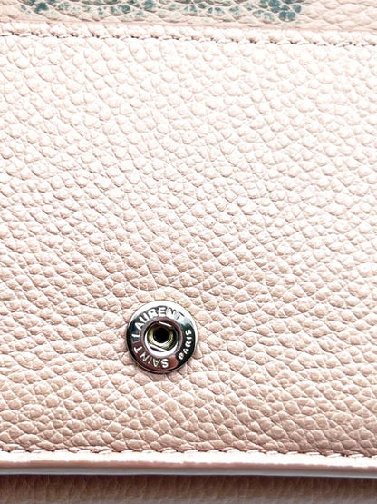 Saint Laurent Trifold Wallet Compact Pink Beige 05bs171