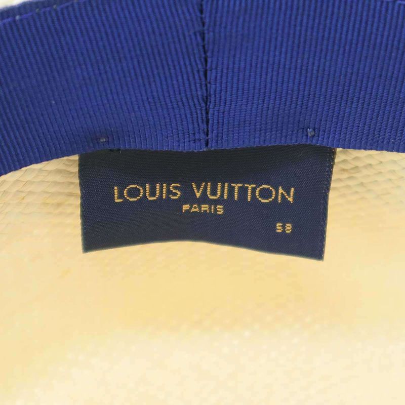 Louis Vuitton Monogram Watercolor Chapeau Summertime Straw Hat M76762 Ivory 58