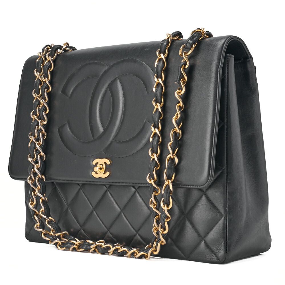 Chanel Shoulder Bag Decacoco Turnlock Matelasse Black Gold Hardware Brand [no