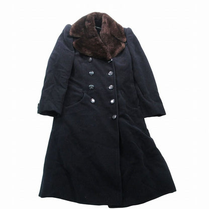 Gucci Beaver Fur Collar Angora Mohair Cashmere Blend Double Breasted Coat