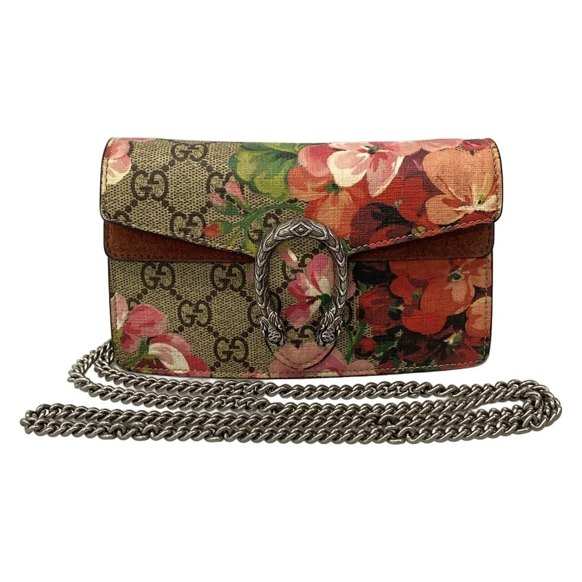 Gucci Shoulder Bag Dionysus GG Blooms Beige Pink Multi Floral X