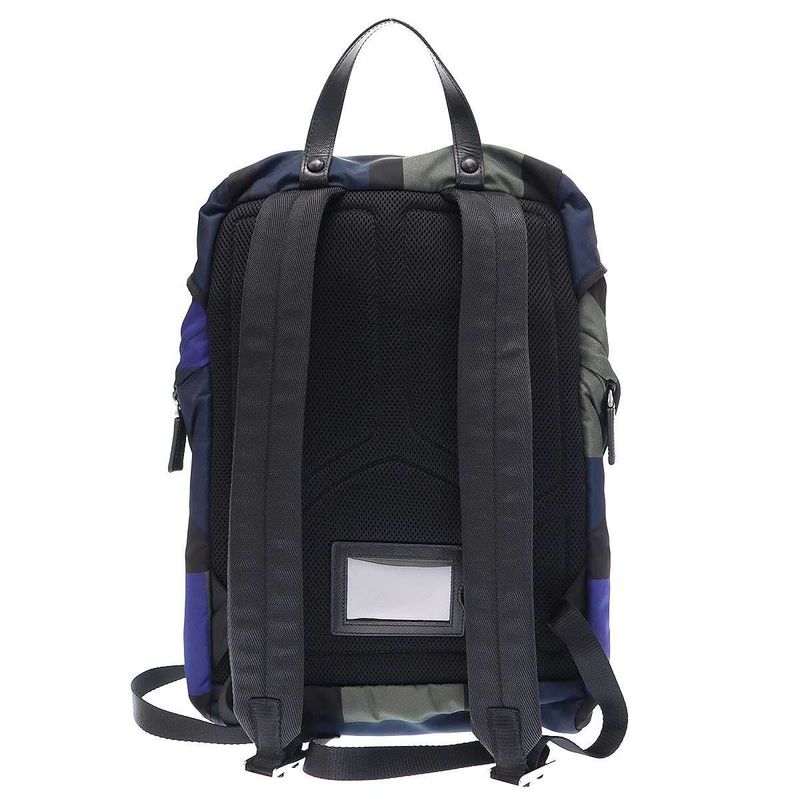 Prada 2vz135 Geometric Nylon Backpack Navy
