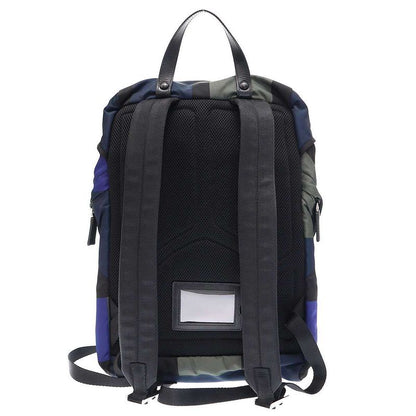 Prada 2vz135 Geometric Nylon Backpack Navy