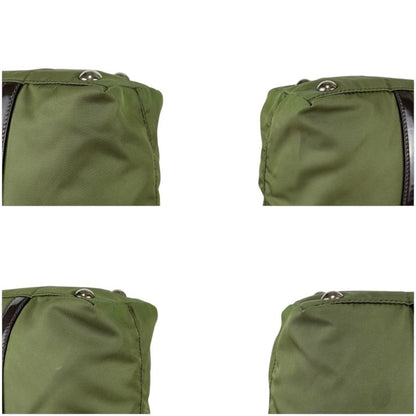 Prada 2WAY Mini Tote Shoulder Bag Triangle Logo Tessuto Nylon Khaki Green
