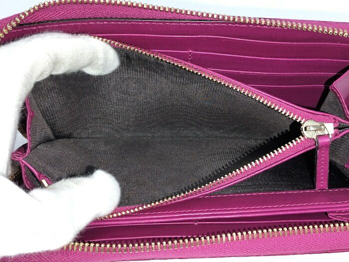Gucci Round Zipper Long Wallet Guccissima Leather Purple 323397