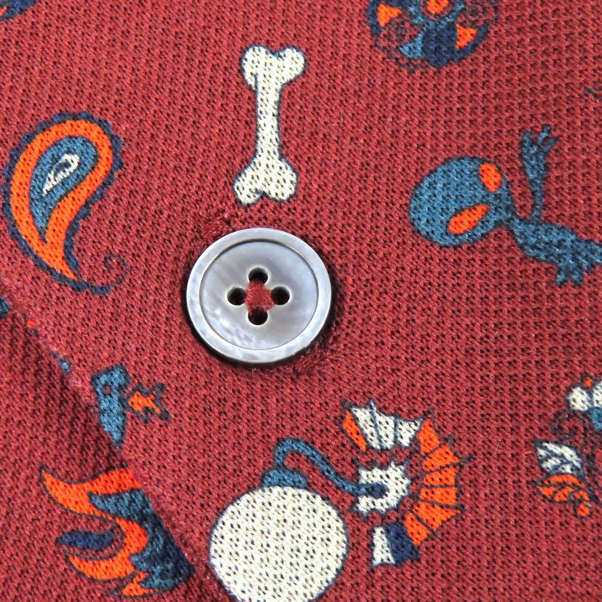 Hermes 100% Cotton Allover Pattern Design Short Sleeve Polo Shirt — view 4