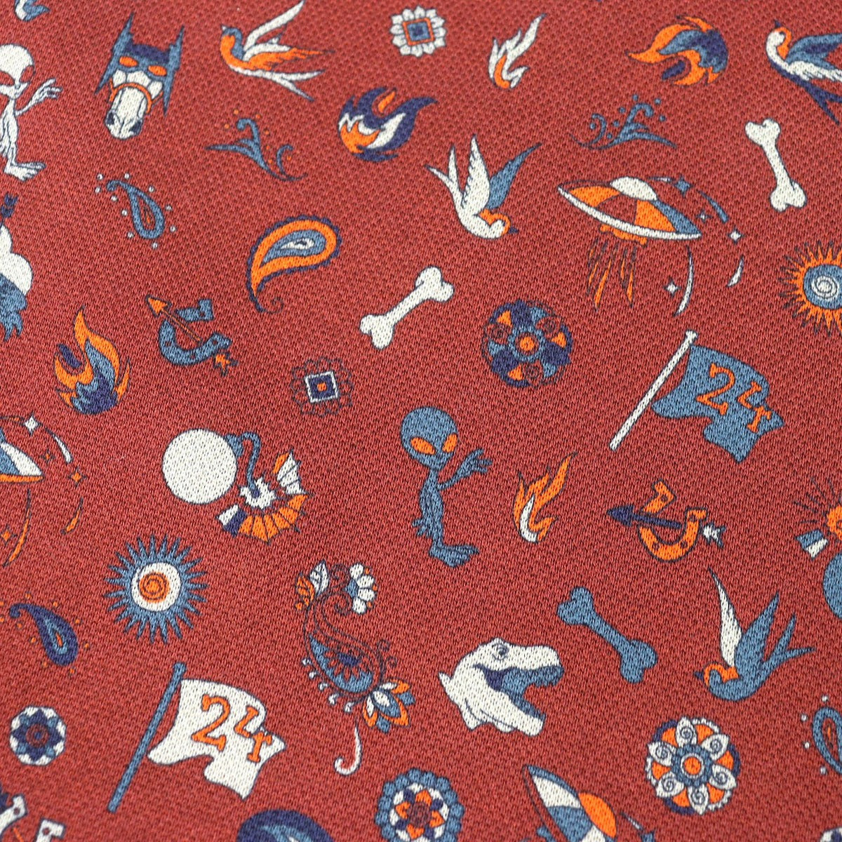 Hermes 100% Cotton Allover Pattern Design Short Sleeve Polo Shirt — view 5