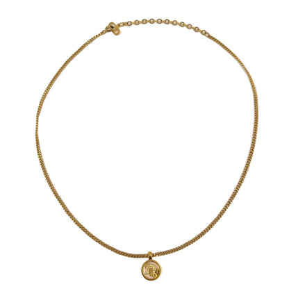 Dior CD Logo Circle Gold Plated Necklace