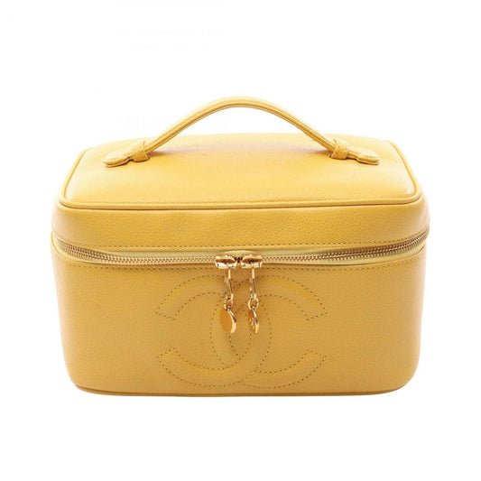 Chanel Handbag CC Logo Yellow Leather Side
