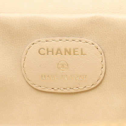 Chanel Handbag CC Logo Yellow Leather Side — view 4