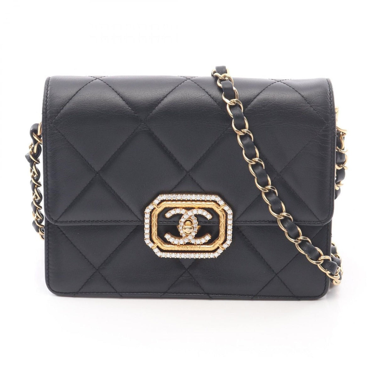 Chanel Shoulder Bag Quilted Black Lambskin