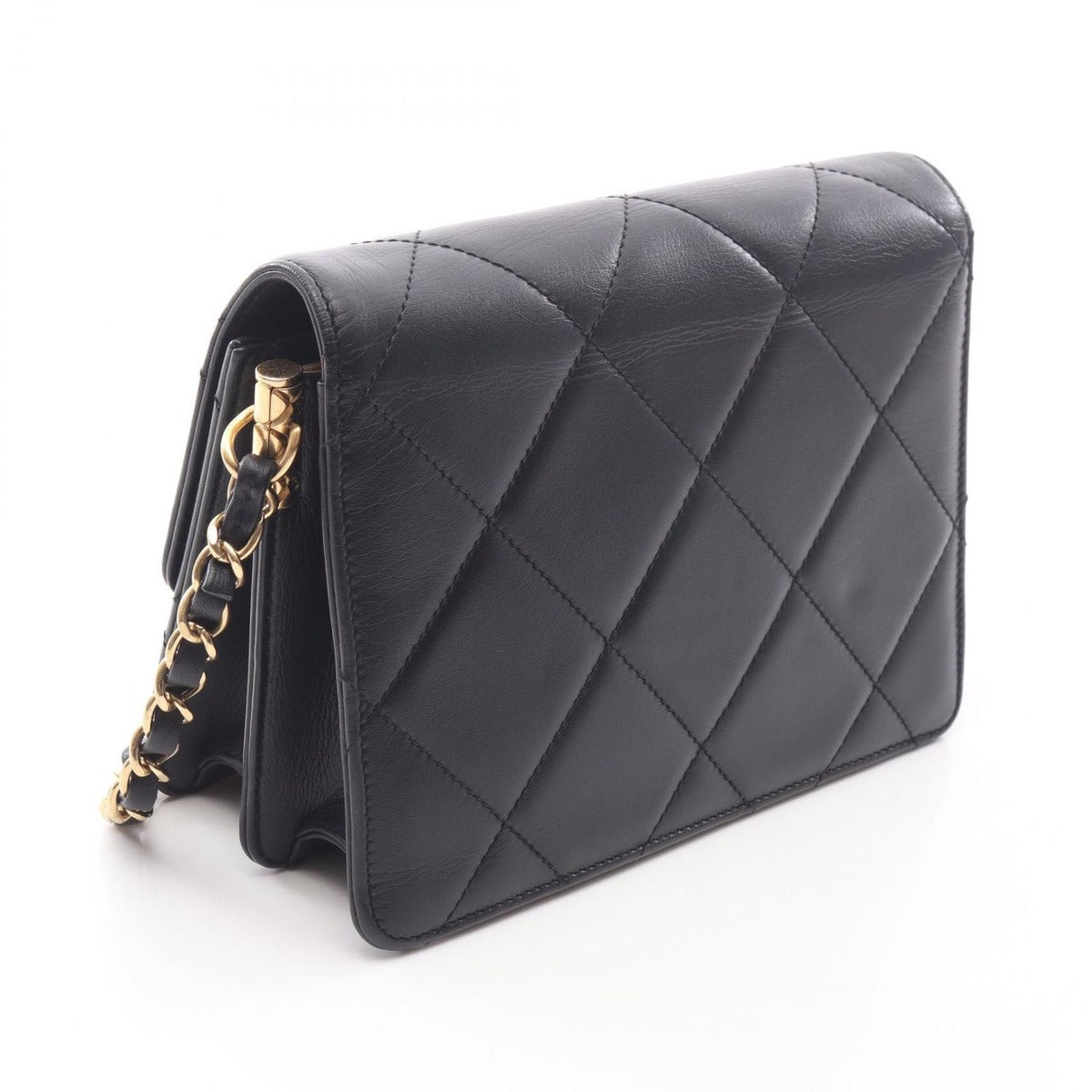 Chanel Shoulder Bag Quilted Black Lambskin — view 2