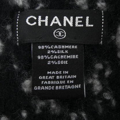 Chanel Scarf Silk Cashmere Black Gray — view 3