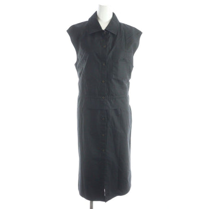 Hermes Gaultier Era Shirt Dress Sleeveless Long Logo Embroidery Layered 40