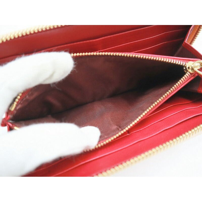 Bvlgari Round Zip Wallet Leather Pink Beige — view 5