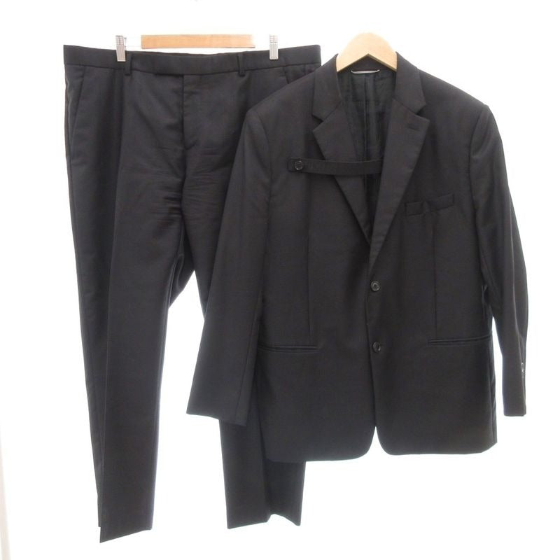 Dior Homme Set Suit Tailored Jacket Pants Virgin Wool Twill Strap