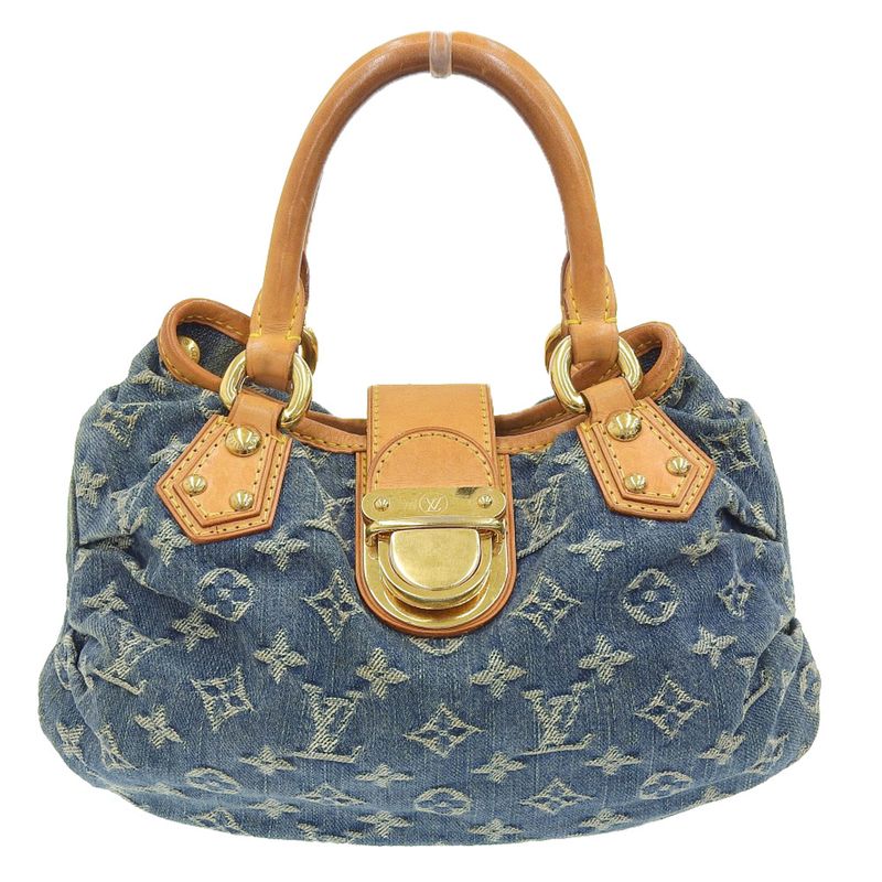 Louis Vuitton Monogram Denim Pleated Handbag