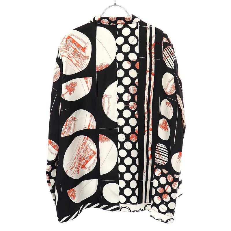 Hermes All-Over Silk Blouse Black 44