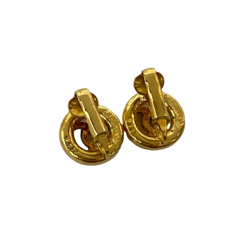 Chanel Vintage Coco Mark Motif Earrings Ear Cuff Accessories Gold 10010