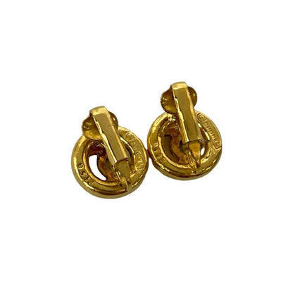 Chanel Vintage Coco Mark Motif Earrings Ear Cuff Accessories Gold 10010