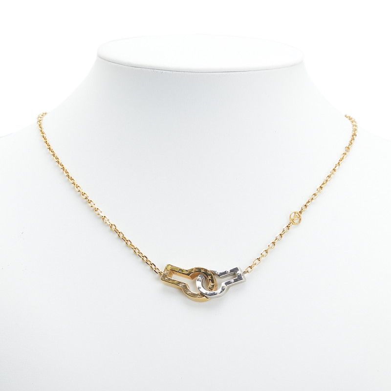 Louis Vuitton Collier Twin Rocks M64887 Gold Silver Plated Metal Ladies Louis