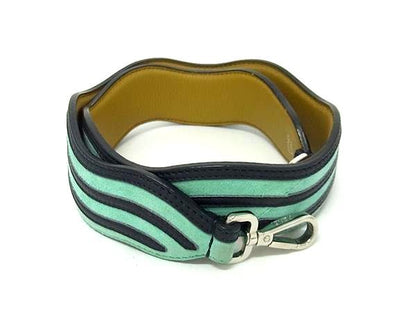 Fendi Strap You Suede And Leather Shoulder Strap For Bag Light Blue Tone And