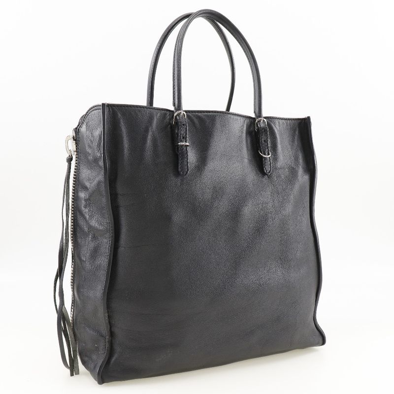 Balenciaga Paper Bag 255412 Calf Black Women's Tote Bag