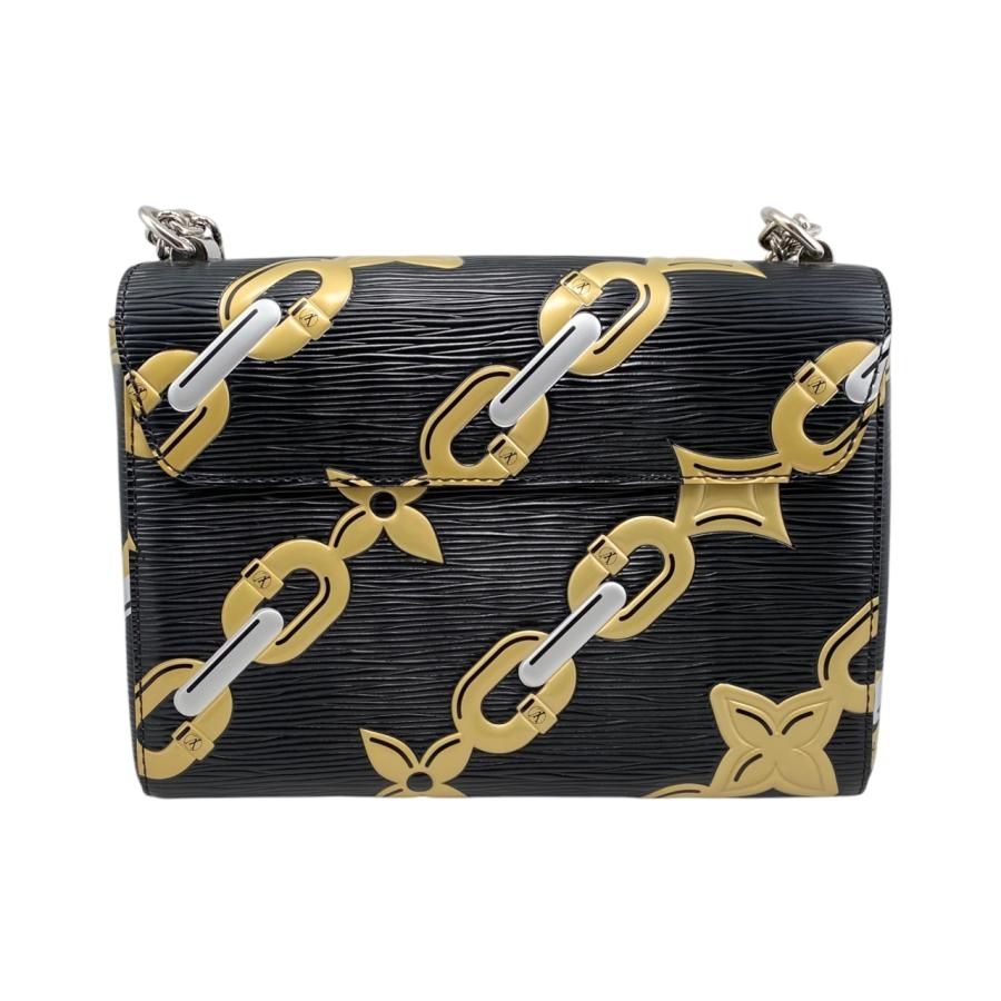 Louis Vuitton Shoulder Bag Twist MM M42454 Epi Chain Flower Print Noir Black