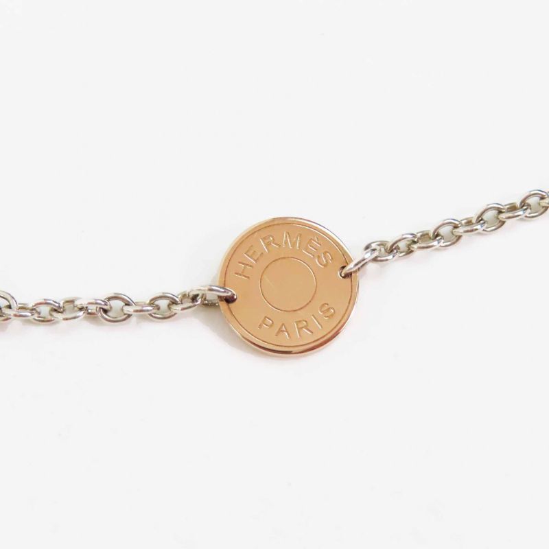 Hermes 2020 Confettis Confetti Long Necklace Sv925 Au750 Silver Gold With Box