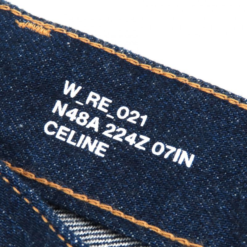 Celine 2n48a224z Françoise Jeans 100% Cotton Low Wash Denim Pants Indigo Blue