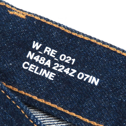 Celine 2n48a224z Françoise Jeans 100% Cotton Low Wash Denim Pants Indigo Blue