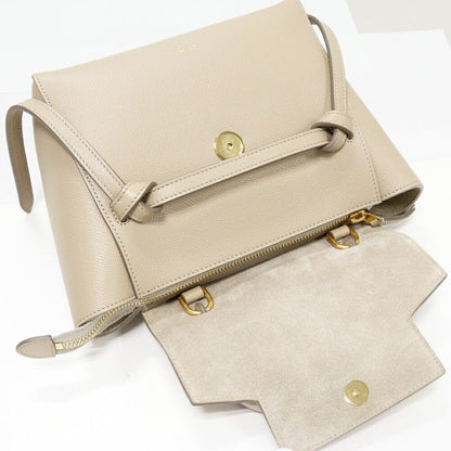 Celine Handbag Shoulder Bag Belt Bag Nano Grained Calf Light Taupe Gold