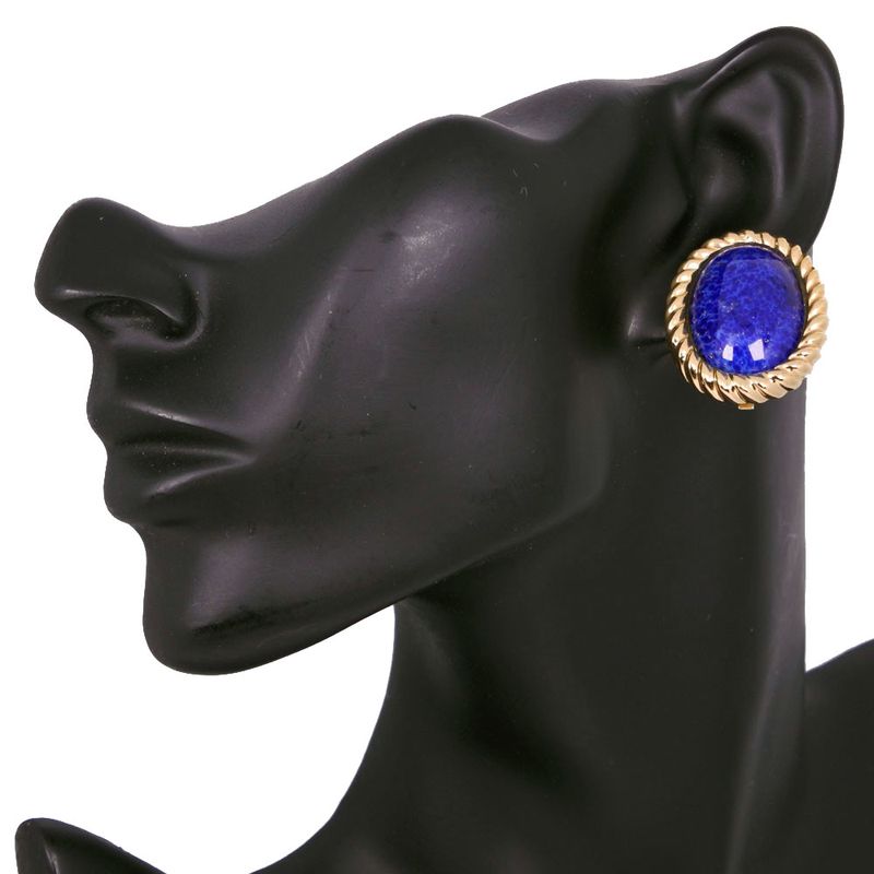 [dior] Christian Dior Vintage Gold Plated Blue Ladies 35.5g Earring