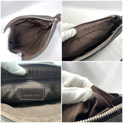 Loewe Shoulder Bag Gray Brown Anagram with Pouch