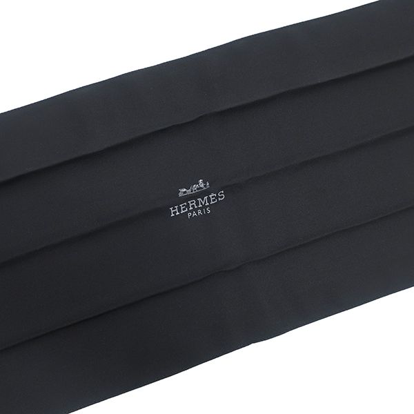 Hermes Necktie None Ground 5.5cm (2.17in) Silk Black Scarf Tie [box