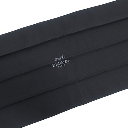 Hermes Necktie None Ground 5.5cm (2.17in) Silk Black Scarf Tie [box