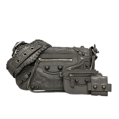 Balenciaga Shoulder Bag Lucagore XS 719082 Dark Grey Leather