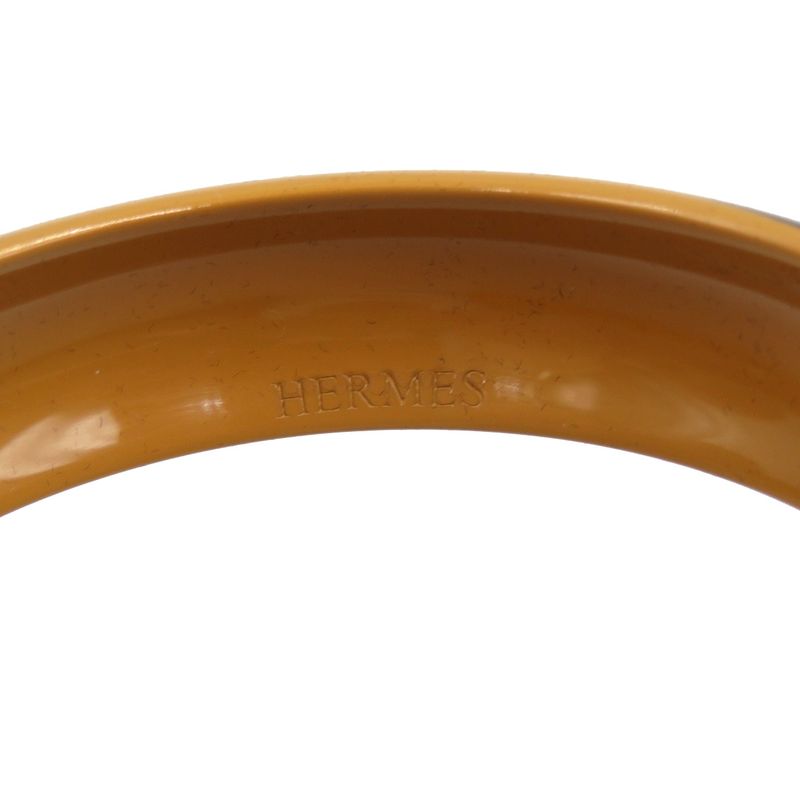 Hermes Lacquerwood Lacquer Brown Bangle 0134 Hermes