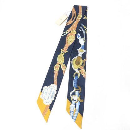 Hermes Twilly Brides De GALA Brides De Gala Silk Marine/beige Dore/gold Scarf