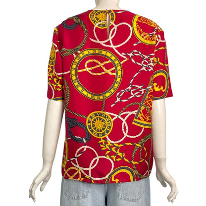 Celine T-shirt All Over Logo Red Size 42