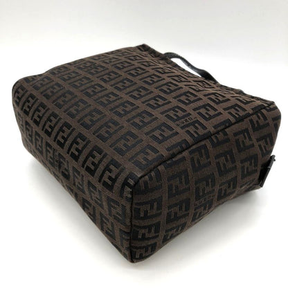 Fendi 2454 8n0000 Handbag Mini Bag Zucchino Canvas Leather Brown Women Men