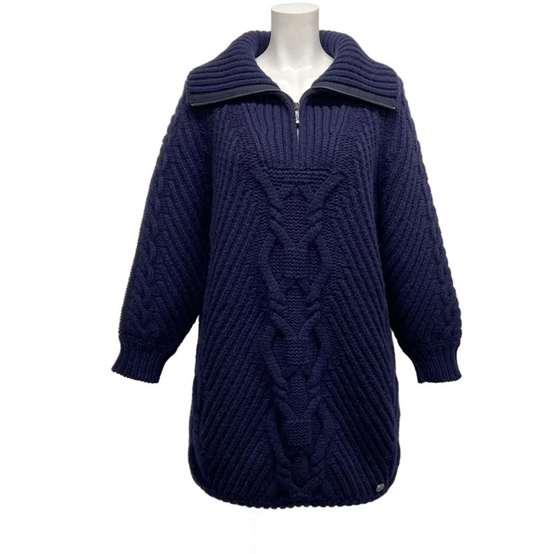 Chanel Long Sleeved Sweater Size 34 S Women - P59162 Dark Navy Cashmere Blend /