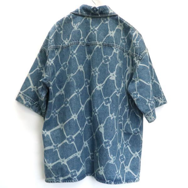 Louis Vuitton Monogram Print Denim Short Sleeve Shirt 1afqz1 #XL Shorts #34