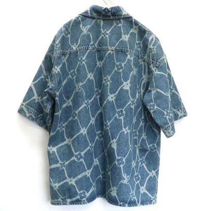 Louis Vuitton Monogram Print Denim Short Sleeve Shirt 1afqz1 #XL Shorts #34