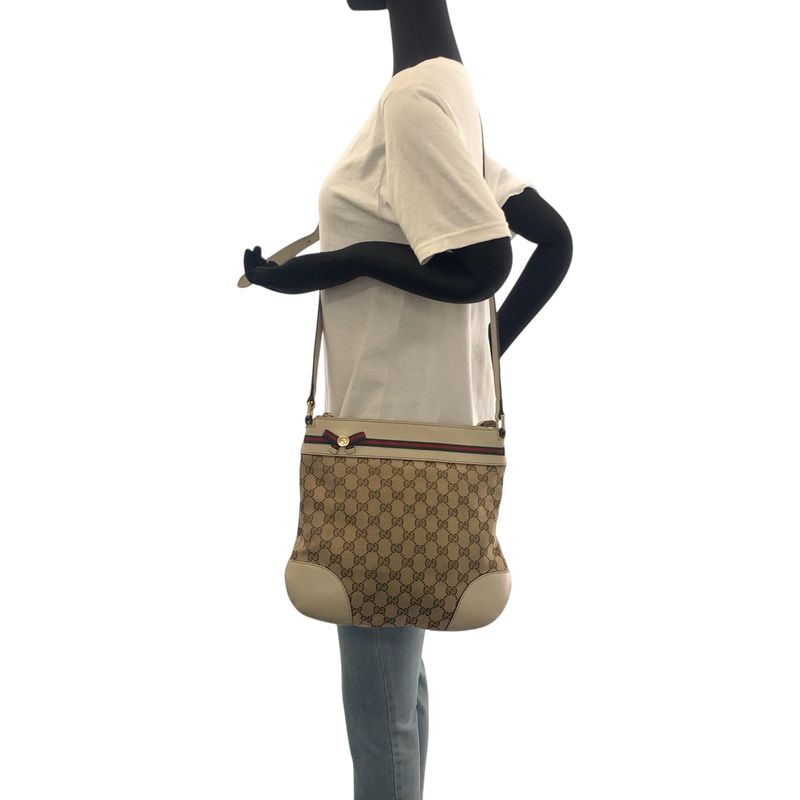 Gucci Sherry Line Mayfair Beige Ivory Gold Hardware GG Canvas 257065 Shoulder