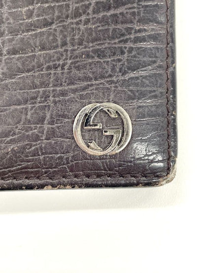 Gucci Interlocking G Logo Leather Long Wallet Billfold 124575 Black Made In