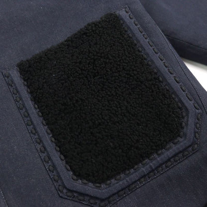 Fendi 2021 Fm0176 Selleria Sheepskin Cotton With Logo Patch Reversible Denim