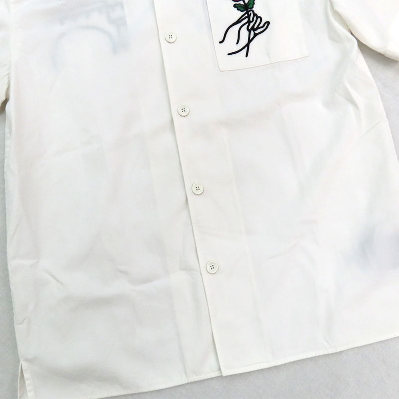 Louis Vuitton Short Sleeve Cotton Shirt 1afjdl S White Flower Pont